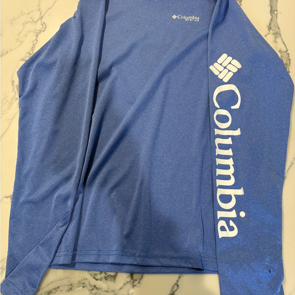 Columbia Men's Heathered Blue Long Sleeve Shirt
